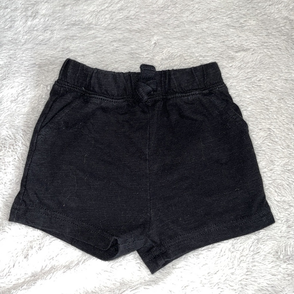 (3 for $10) George black shorts 6-12 months baby girl